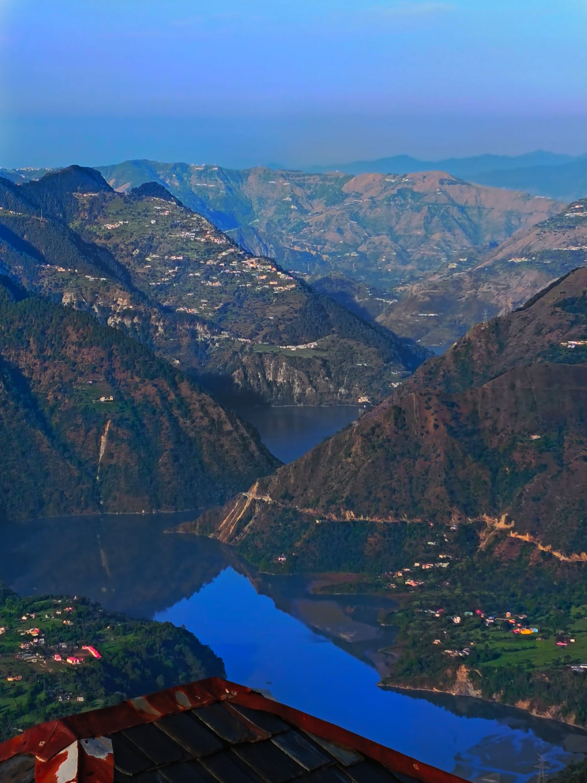 Chamera Lake mirror reflection from Dwat Mahadev ridge — panoramic Himalayan luxury viewpoint